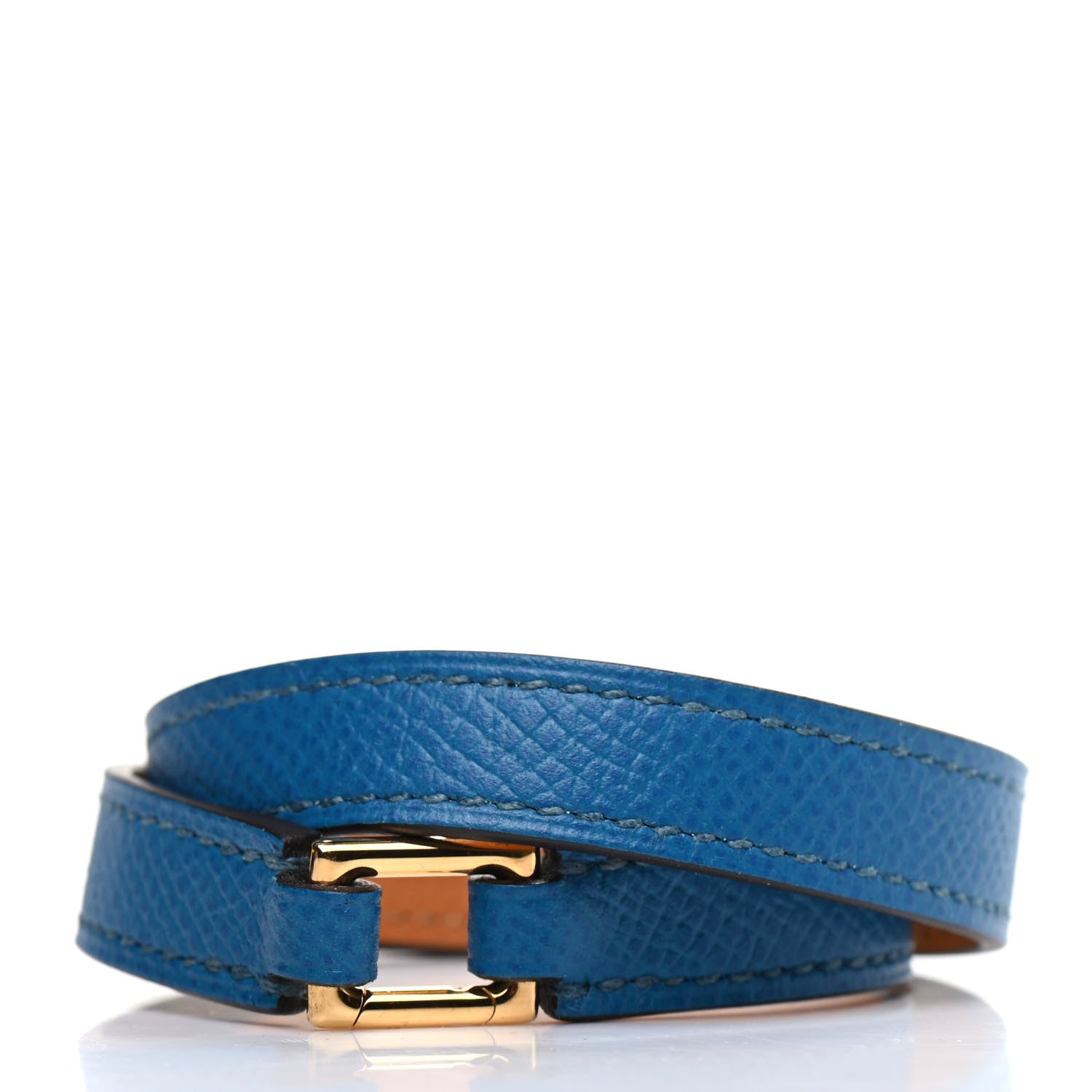 Hermes Epsom Rivale Double Tour Bracelet S Bleu Izmir 3 of 5