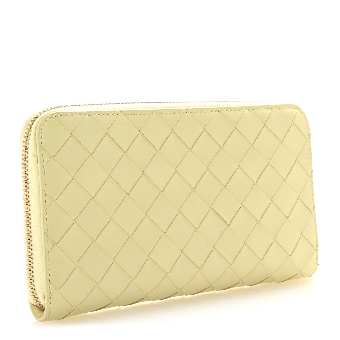 Nappa Intrecciato Zip Around Wallet Ice Cream