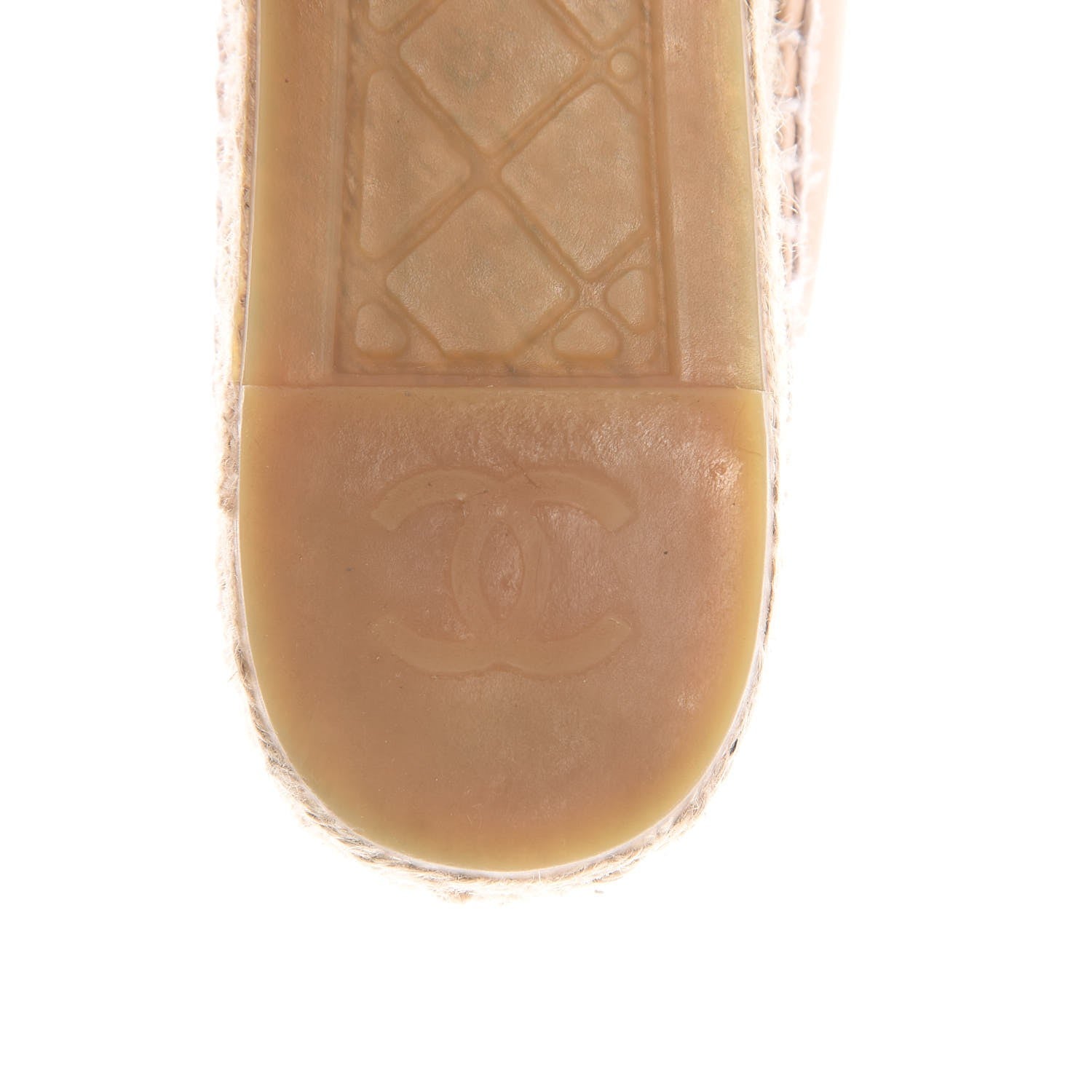 Chanel Lambskin CC Espadrilles 39 Beige Black 6 of 11