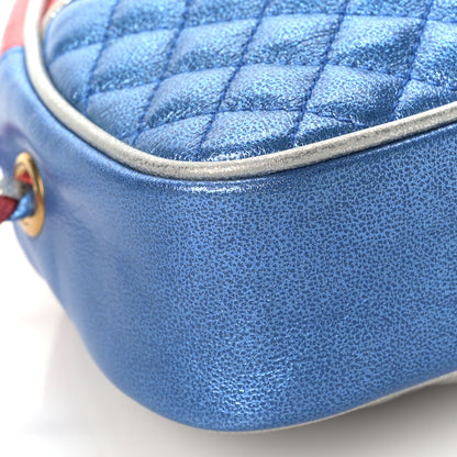 Gucci Laminated Nappa Trapuntata Mini Zumi Dome Shoulder Bag Rosso Marine Argento 7 of 8