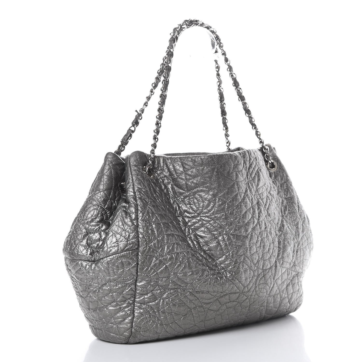 Chanel Vinyl Graphic Edge Tote Silver 2 of 21