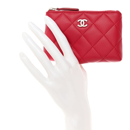 Chanel Lambskin Quilted Key Holder Case Red 2 of 8