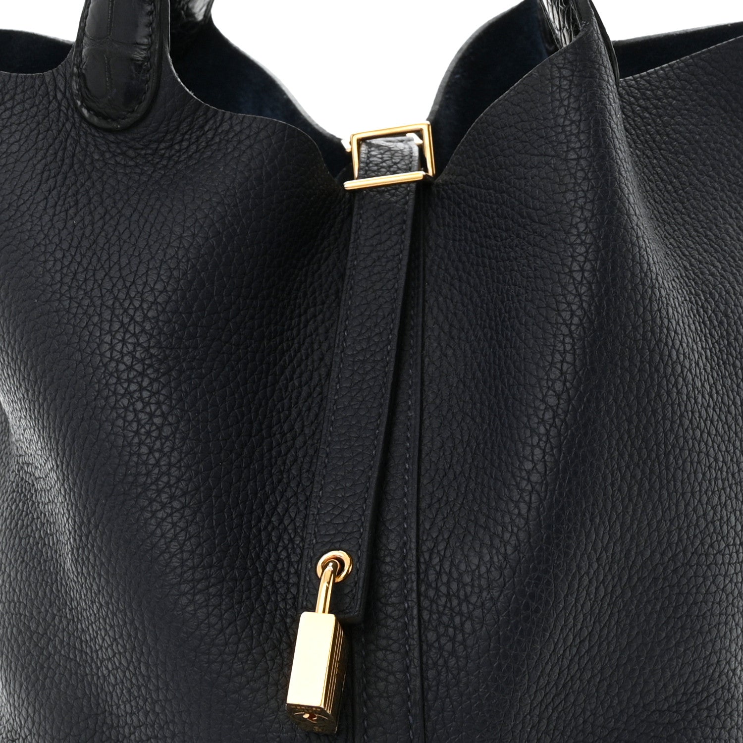 Hermes Taurillon Clemence Matte Alligator Picotin Lock Touch 22 Bleu Nuit 8 of 12