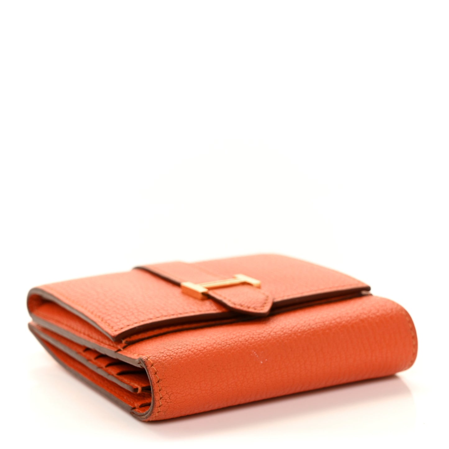 Chevre Mysore Tri Fold Bearn Wallet Orange
