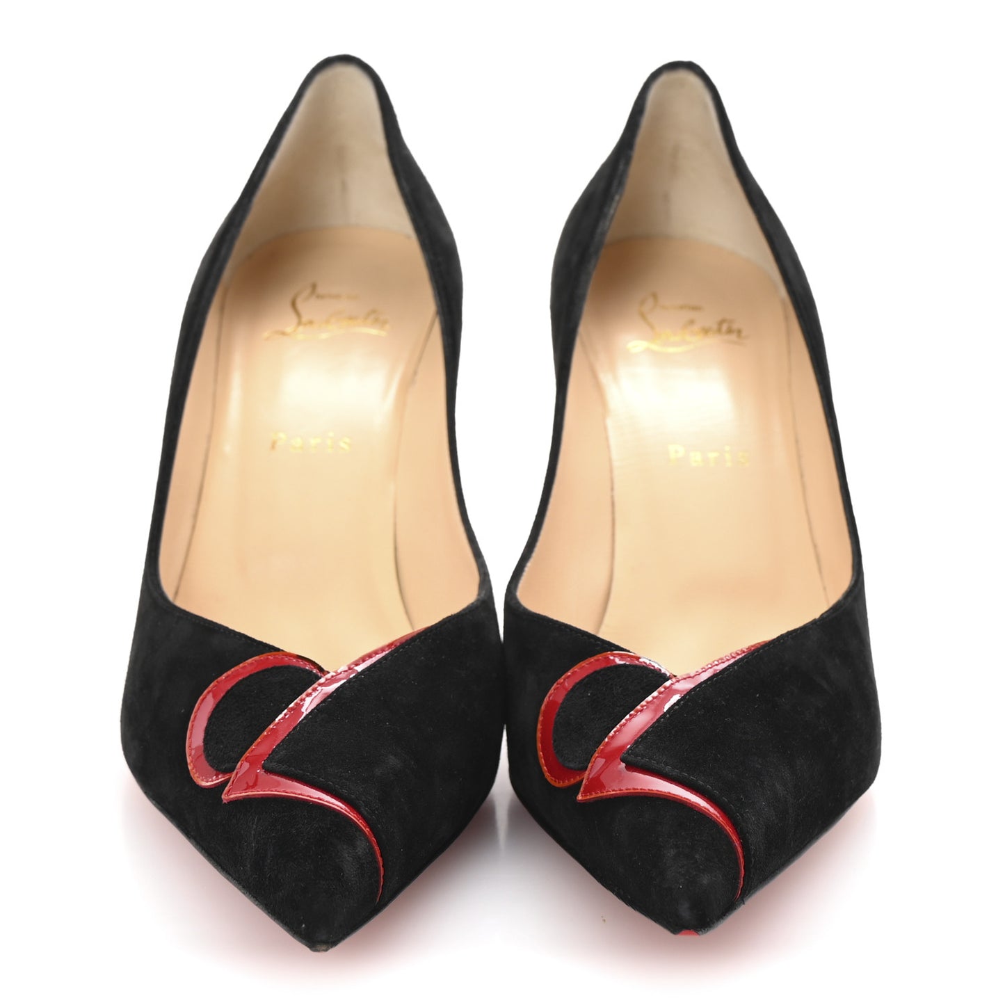 Veau Velours Patent CL 80 Pumps 39 Black Red