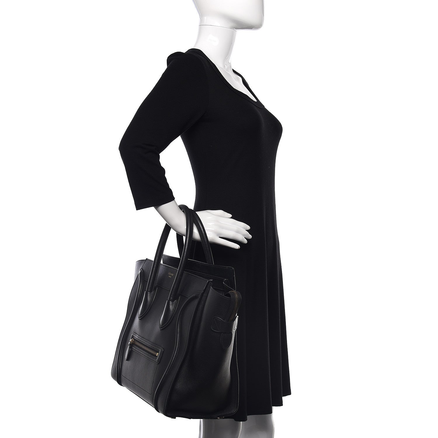 Celine Smooth Calfskin Mini Luggage Black 2 of 19