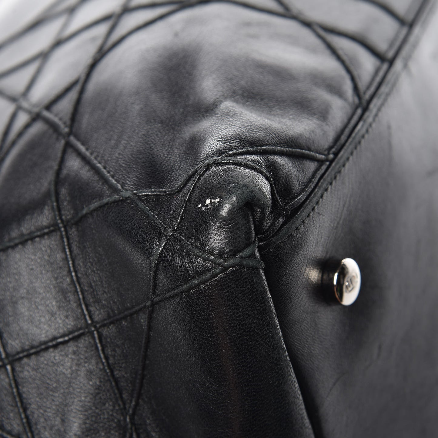 Lambskin Cannage Medium Granville Tote Black