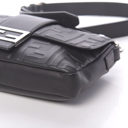 Fendi Nappa FF 1974 Embossed Belt Baguette Bag Black 9 of 10