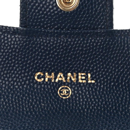 Chanel Caviar Quilted Flap Card Holder Navy Blue 6 of 12