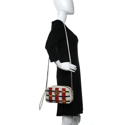 Gucci Calfskin Matelasse Trompe L'Oeil Print Small GG Marmont Chain Shoulder Bag White 2 of 10