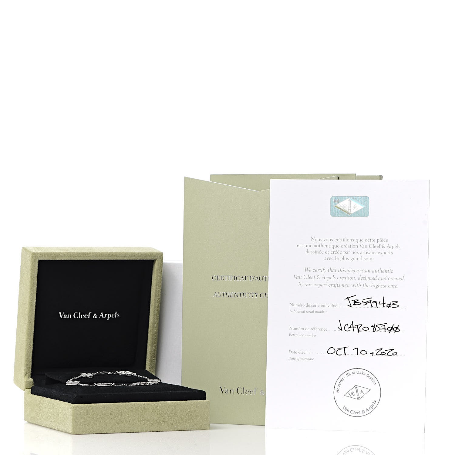 Van Cleef & Arpels 18K White Gold Diamond 6 Motifs Sweet Alhambra Bracelet 5 of 5