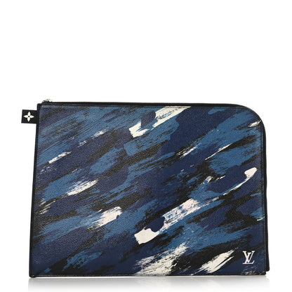 Louis Vuitton Canvas Printed Brushstroke Camouflage Pochette Jour GM Blue 1 of 6