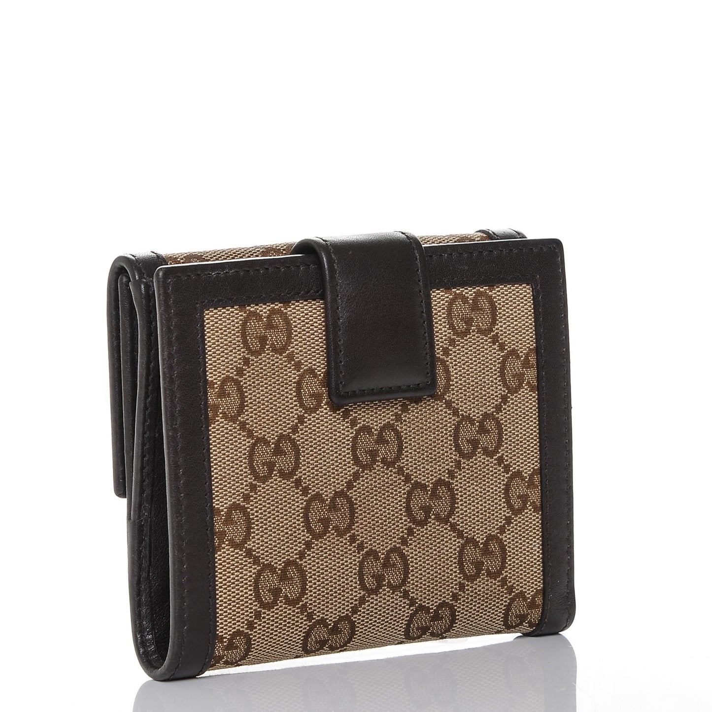 Monogram Margaux Calfskin Sukey French Flap Wallet Beige Ebony Cocoa