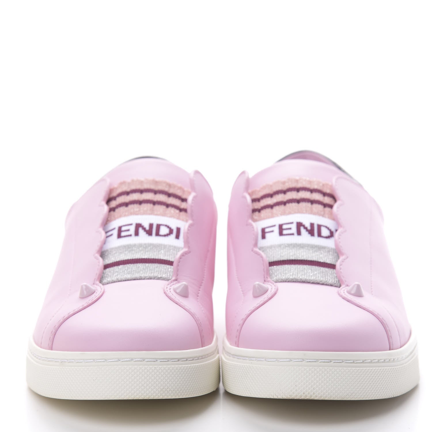 Fendi Vitello Lurex Rockoclick Slip On Sneakers 37 Lavanda 2 of 11