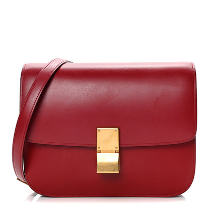 Celine Box Calfskin Medium Classic Box Flap Bag Red 1 of 11