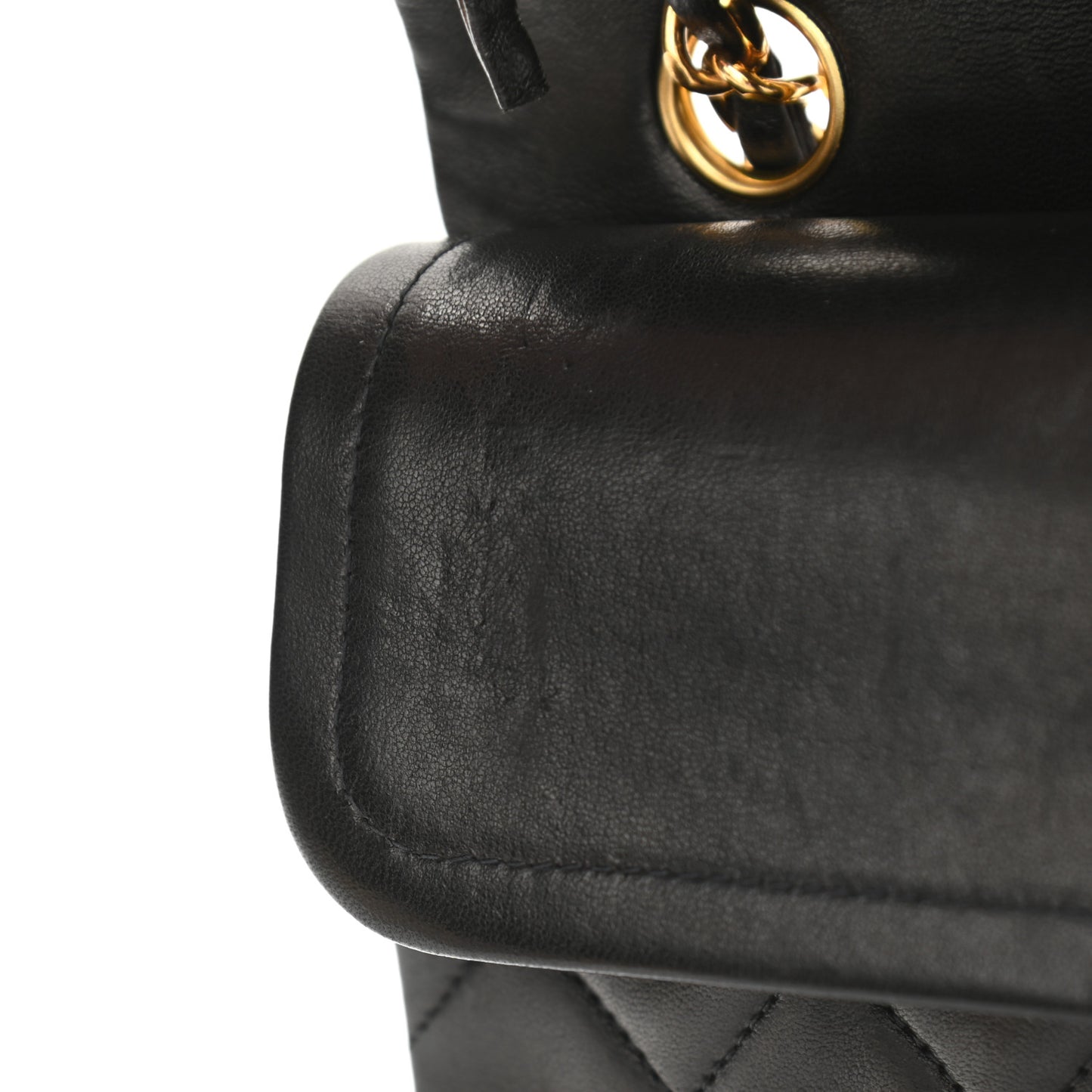 Lambskin Quilted Small Double Flap Black