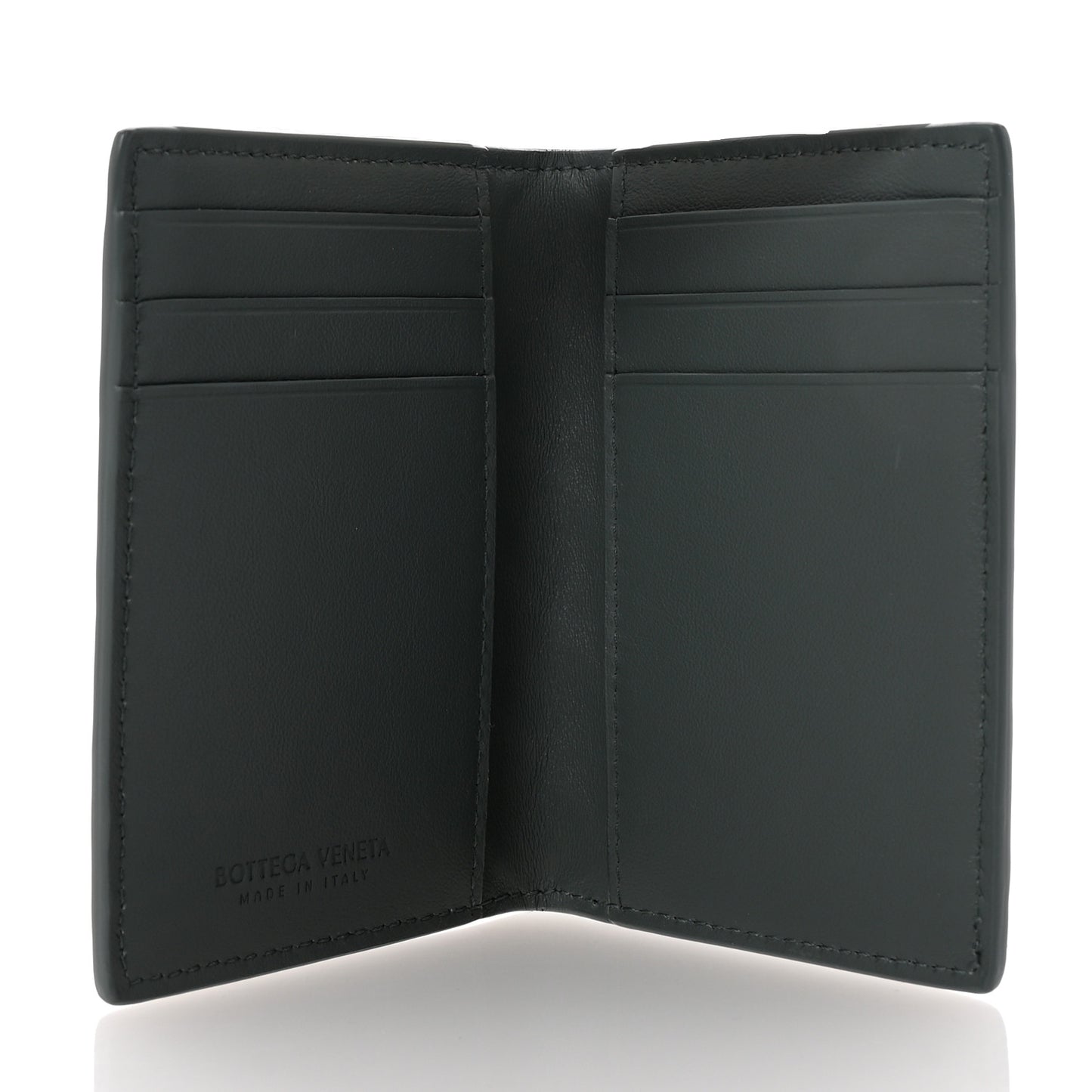 Nappa Maxi Intrecciato Bi-Fold Card Holder Thunder