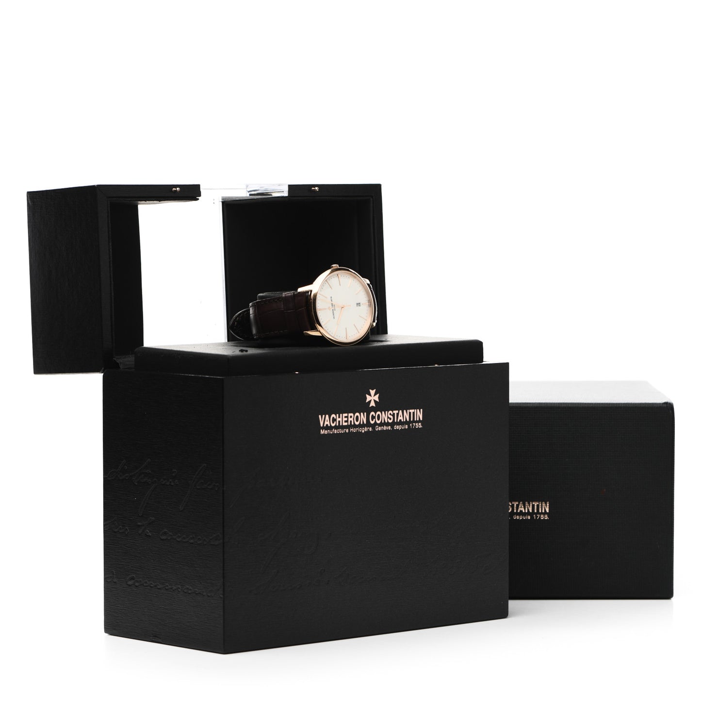 18K Pink Gold Alligator 40mm Patrimony Automatic Watch 85180