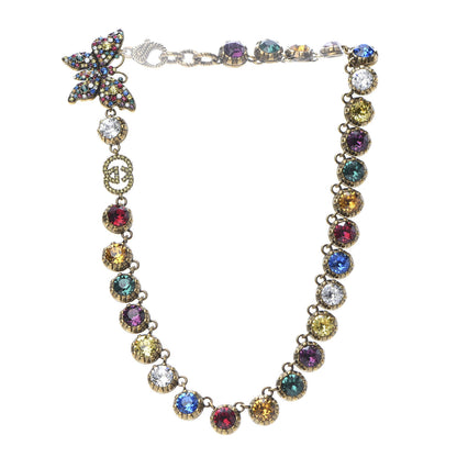Gucci Crystal Butterfly Necklace Aged Gold Multicolor 3 of 5