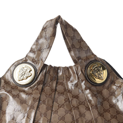 Gucci Crystal Monogram Medium Hysteria Tote Dark Brown 9 of 9