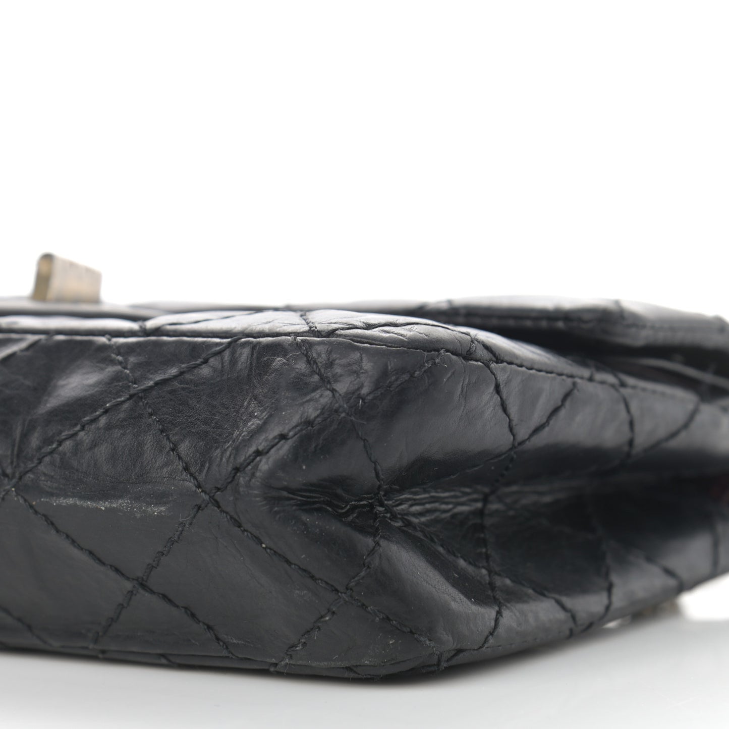 Aged Calfskin Quilted 2.55 Reissue 224 Flap Black
