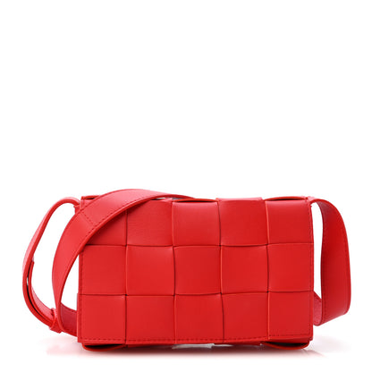 Bottega Veneta Lambskin Maxi Intrecciato Small Cassette Crossbody Bag Redstone 1 of 13