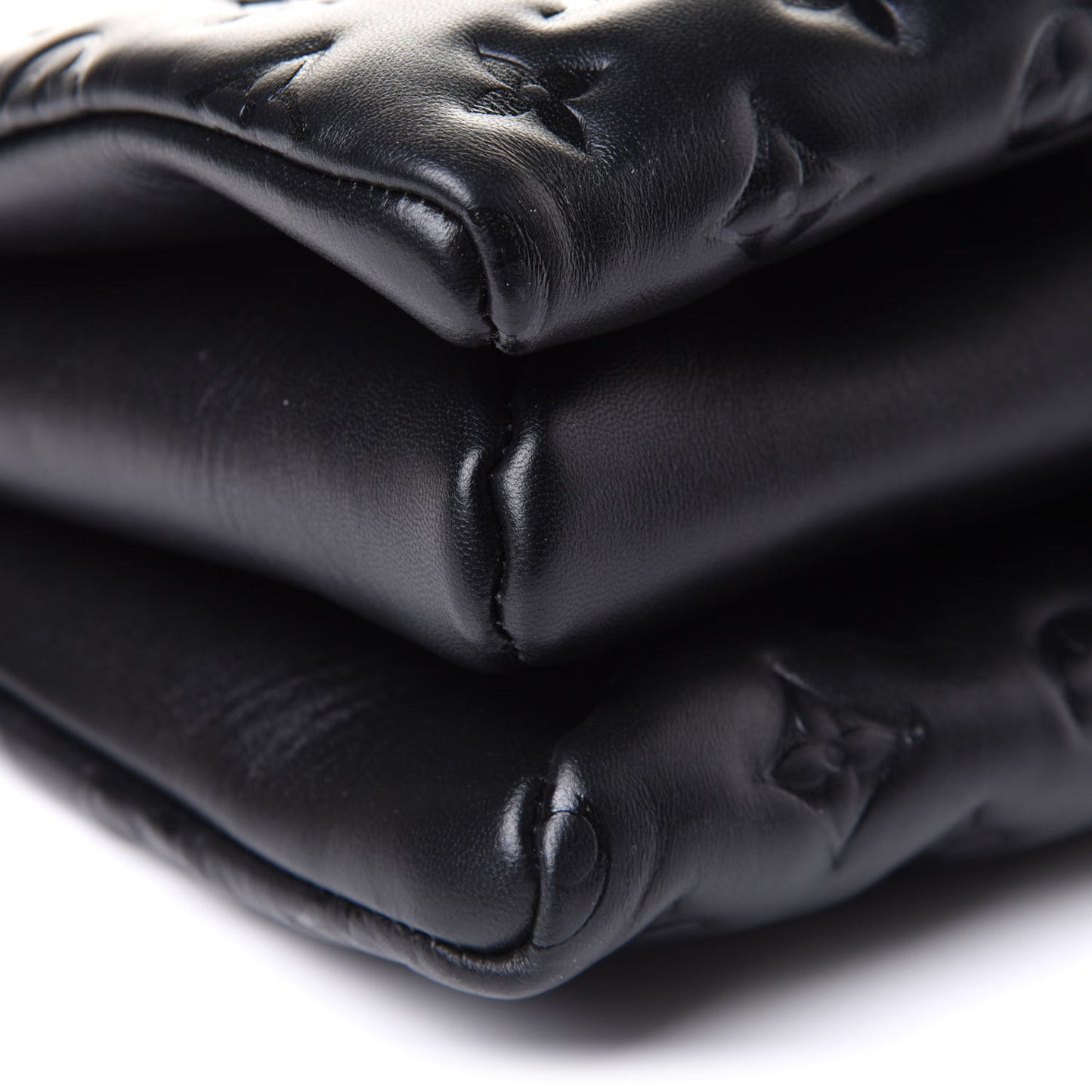 Lambskin Embossed Monogram Coussin PM Black
