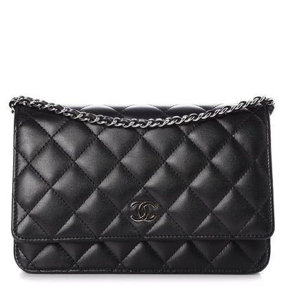 Chanel Lambskin Quilted Wallet On Chain WOC Black 1 of 10