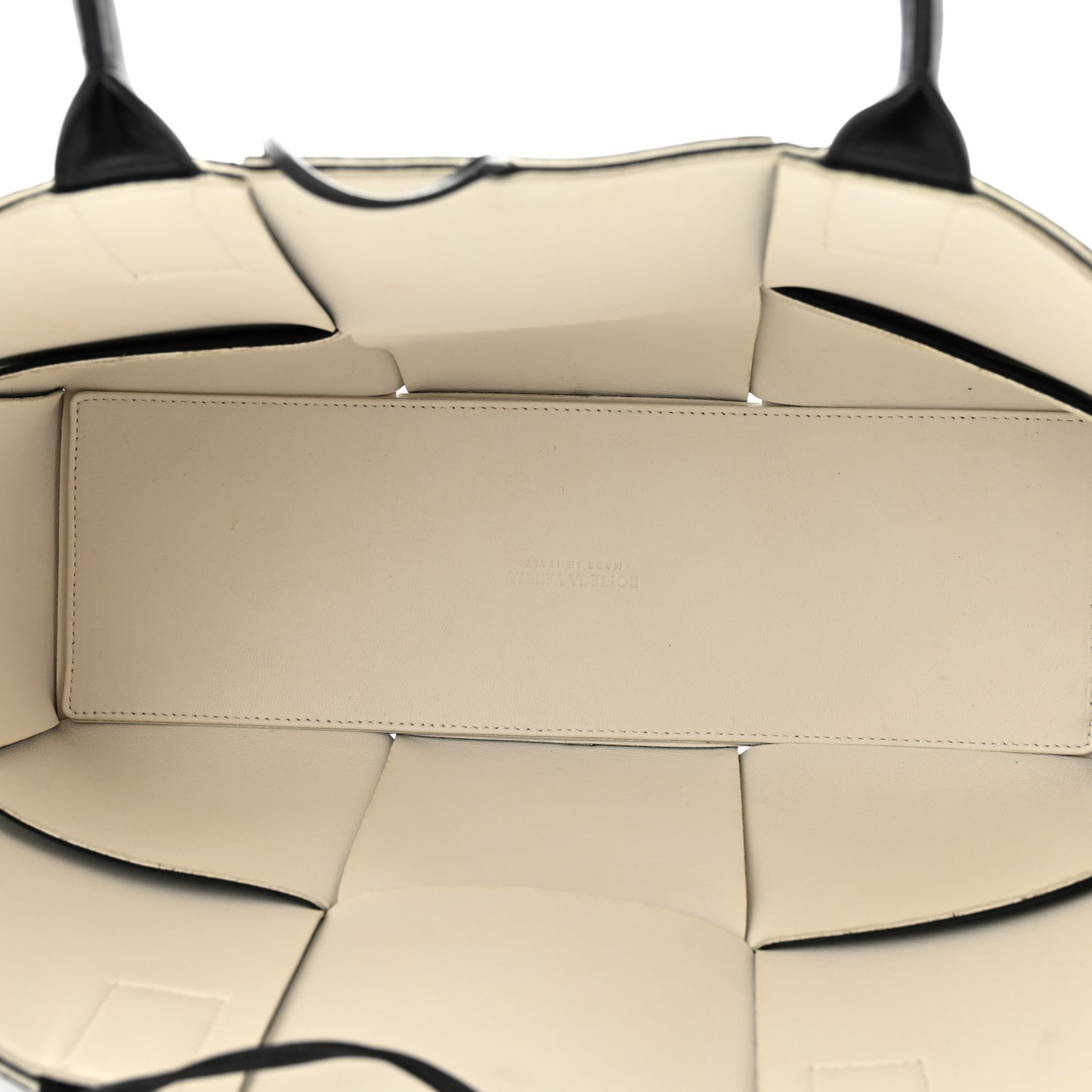 Nappa Maxi Intrecciato Arco Tote Black White