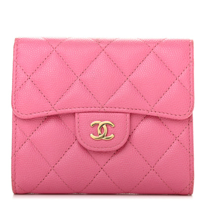 Chanel Caviar Quilted Compact Flap Wallet Pink 1 of 8