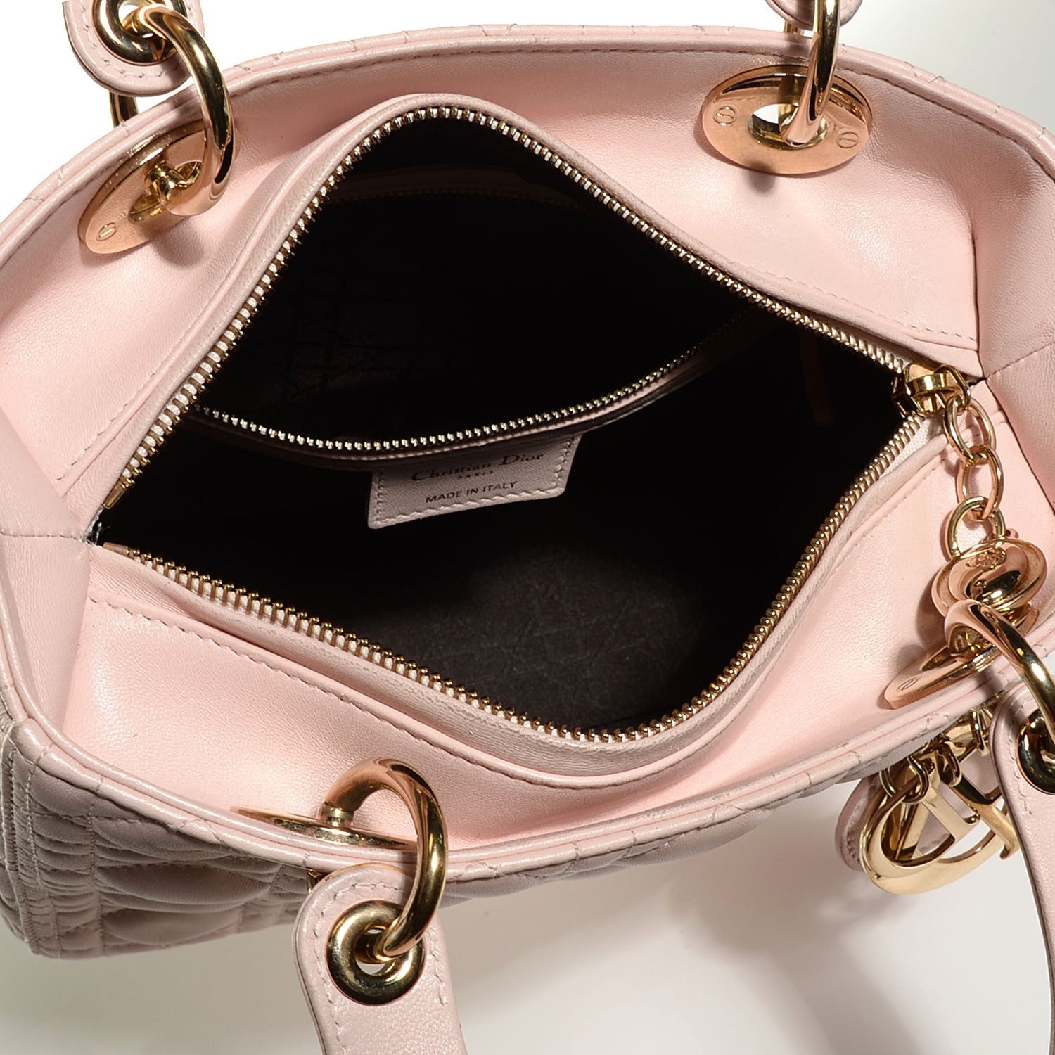 Christian Dior Lambskin Cannage Medium Lady Dior Rose Poudre 5 of 9