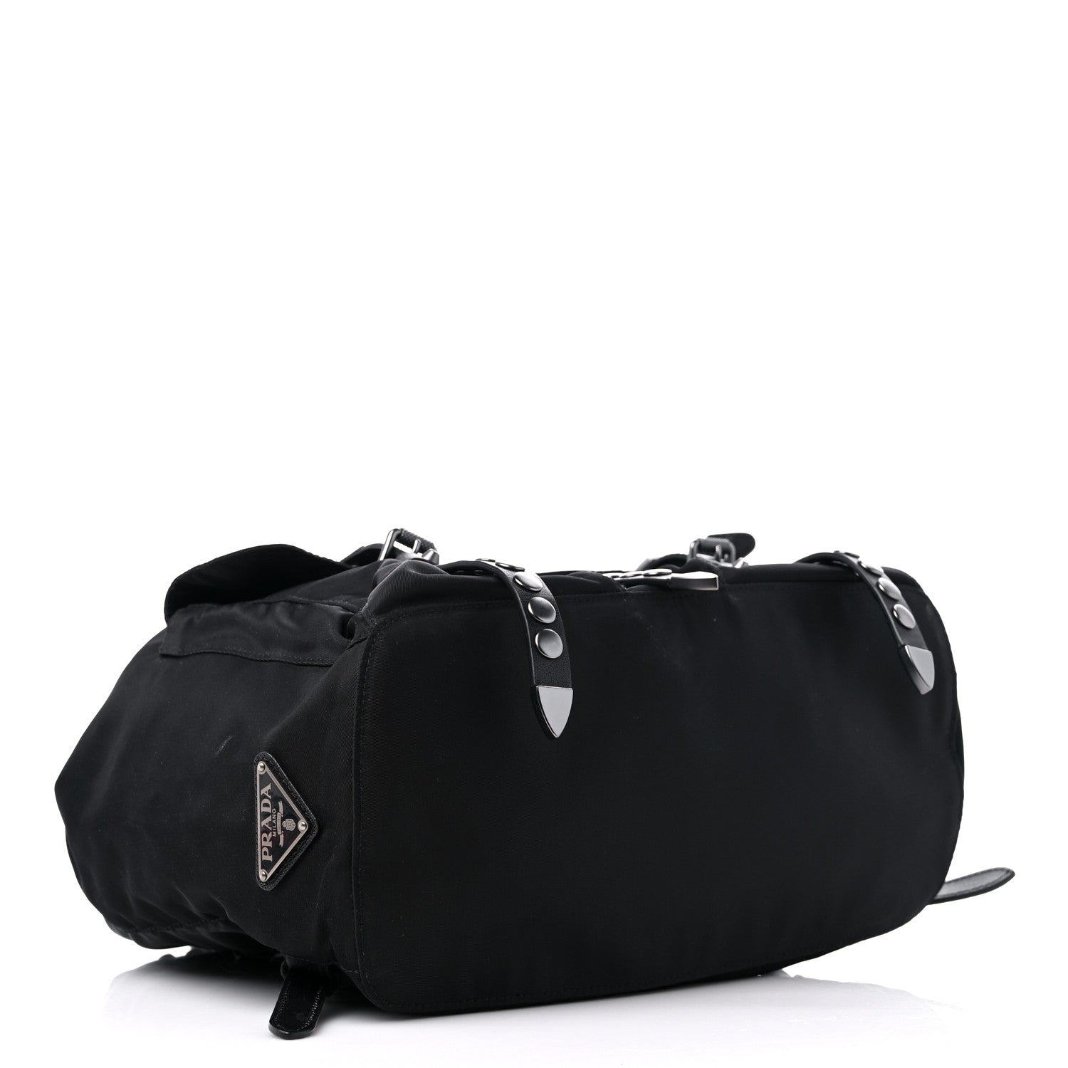 Prada Nylon New Vela Studded Backpack Black 4 of 9