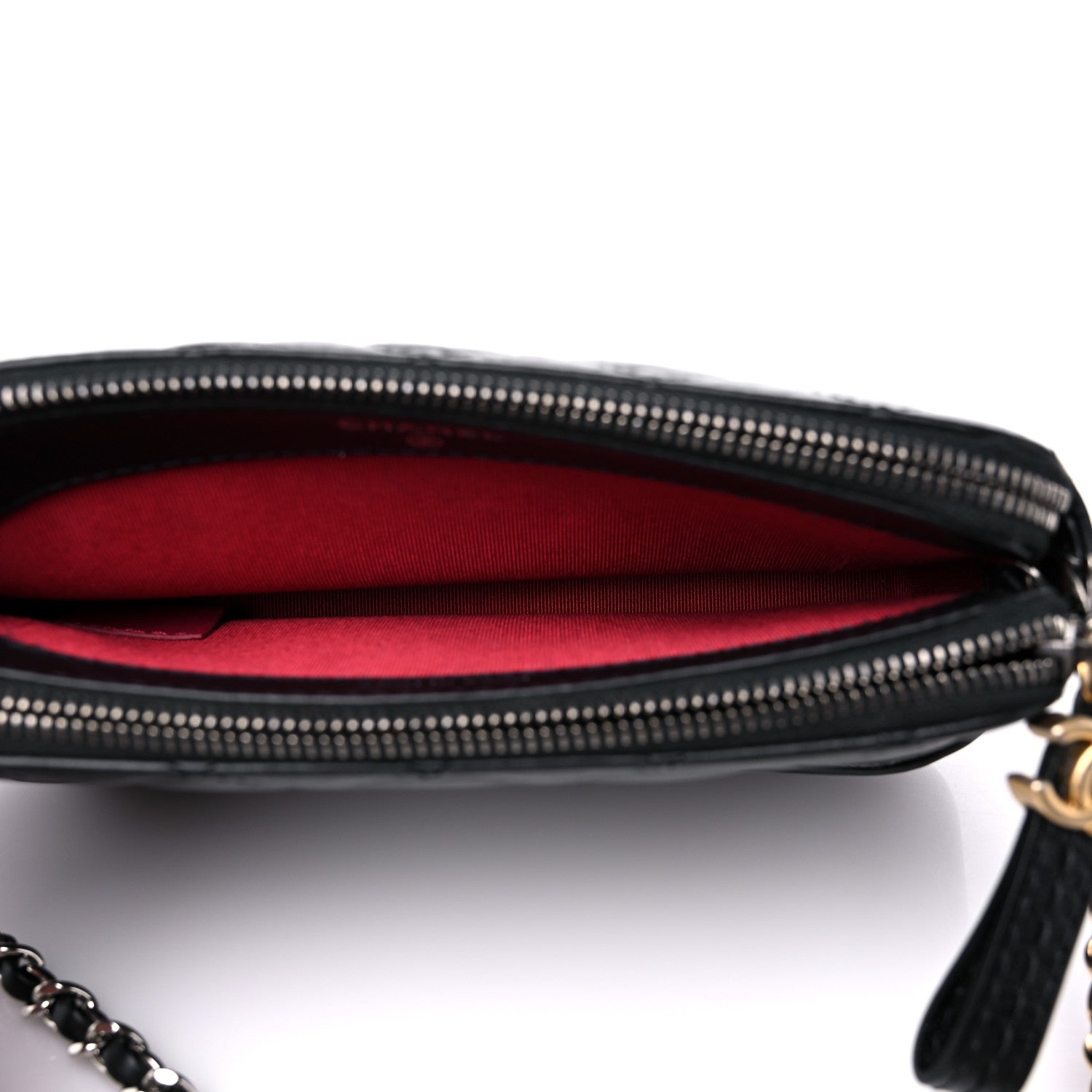 Chanel Aged Calfskin Quilted Small Gabrielle Clutch With Chain Black 6 of 14
