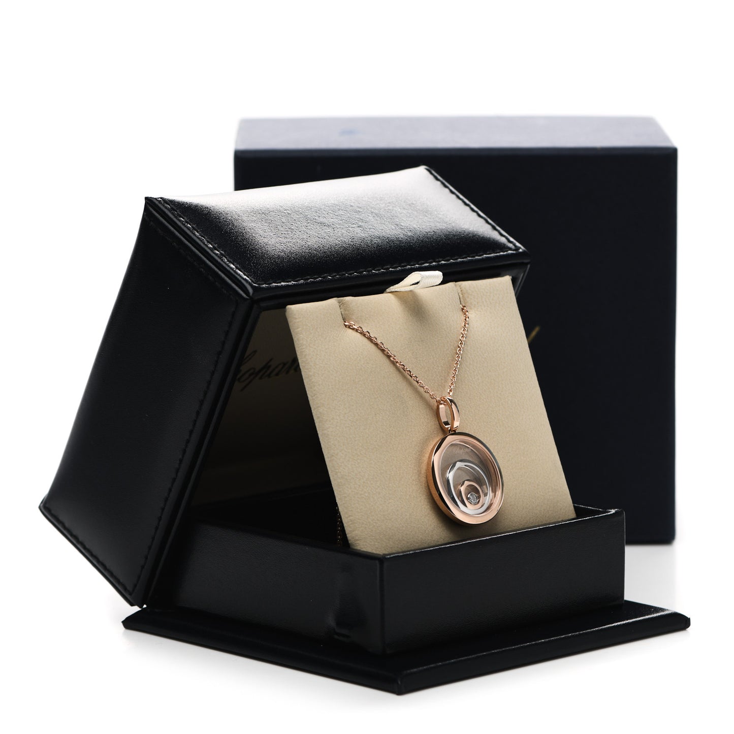 18K Rose White Gold Diamond Happy Spirit Pendant Necklace