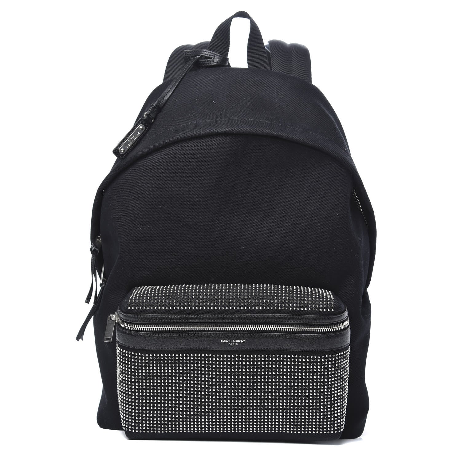 Saint Laurent Canvas City Studded Backpack Black 1 of 9
