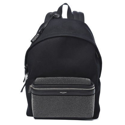 Saint Laurent Canvas City Studded Backpack Black 1 of 9
