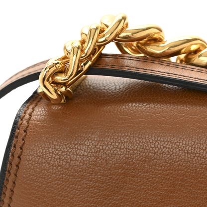 Miu Miu Goatskin Madras Dahlia Satchel Brandy 14 of 14