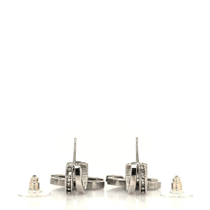 Chanel Crystal CC Drop Earrings Silver 3 of 4