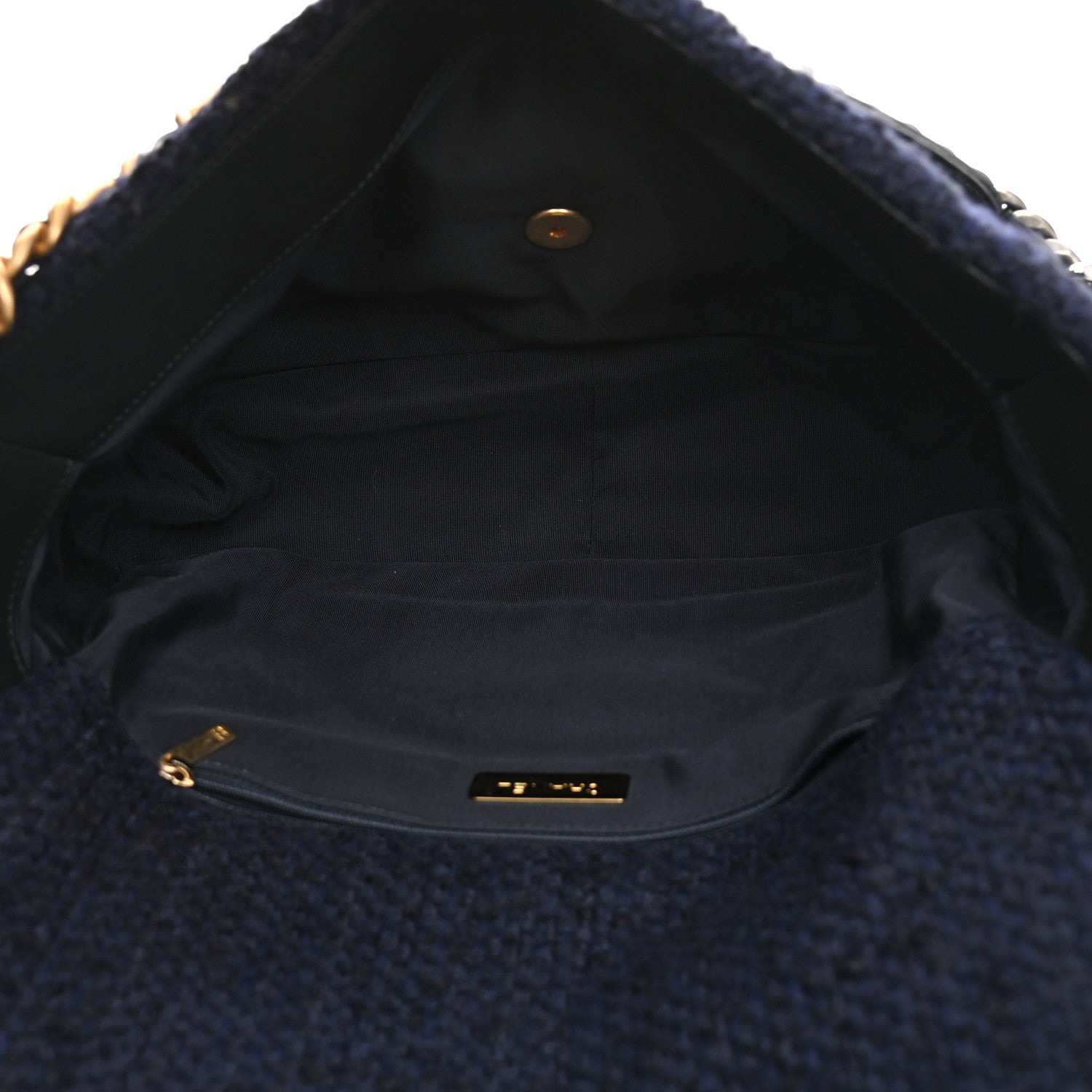 Chanel Tweed Quilted Maxi Chanel 19 Flap Navy 5 of 10