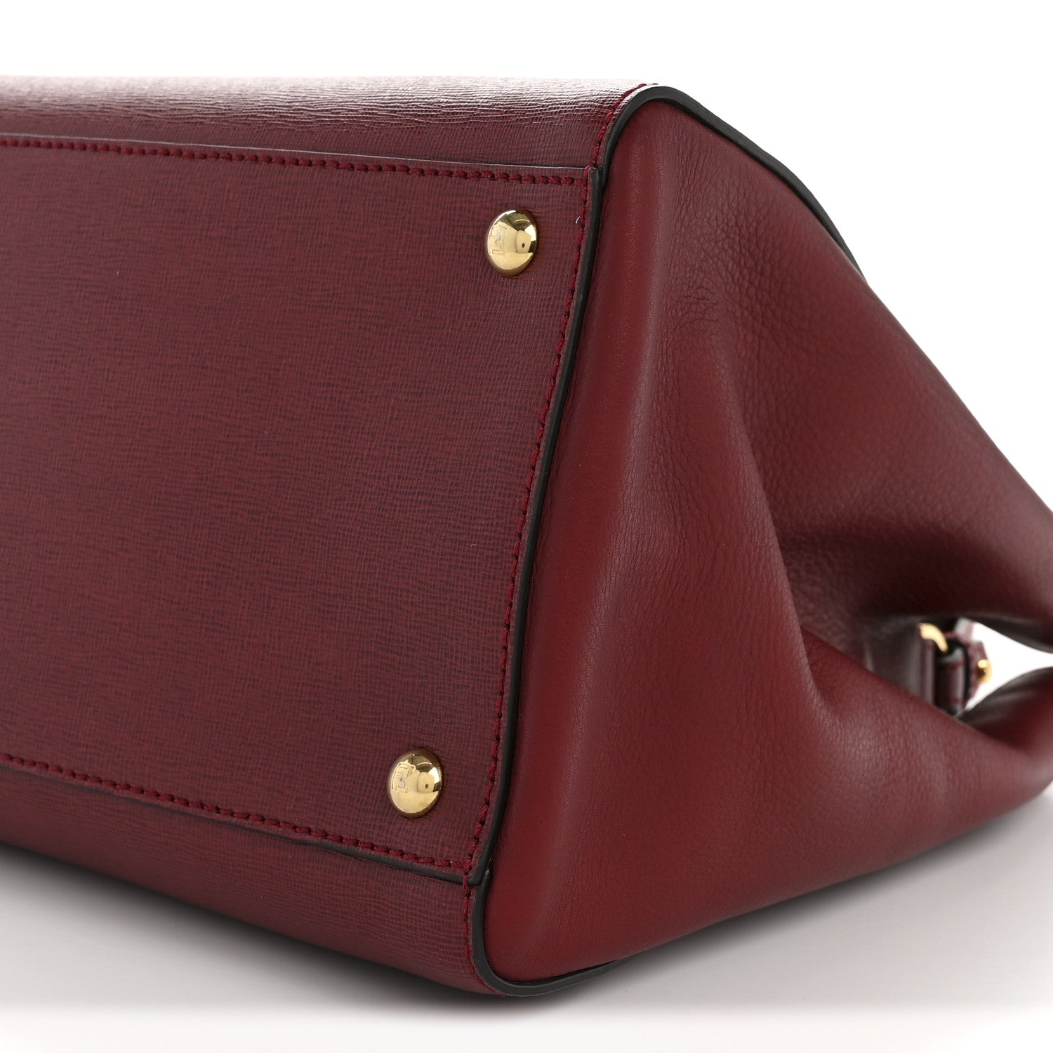 Fendi Vitello Elite Regular 2Jours Tote Rosso Scuro Ciliegia 10 of 14