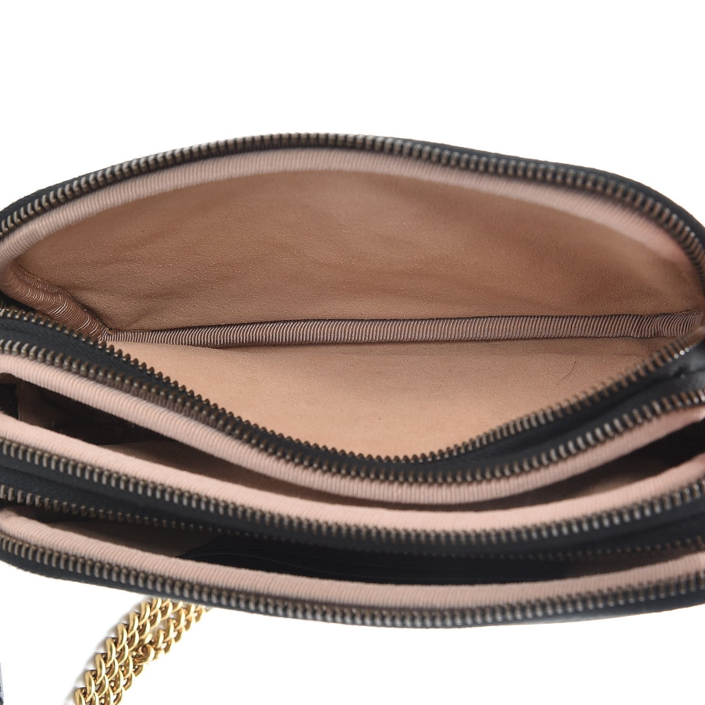 Calfskin Matelasse Mini GG Marmont Chain Crossbody Bag Black