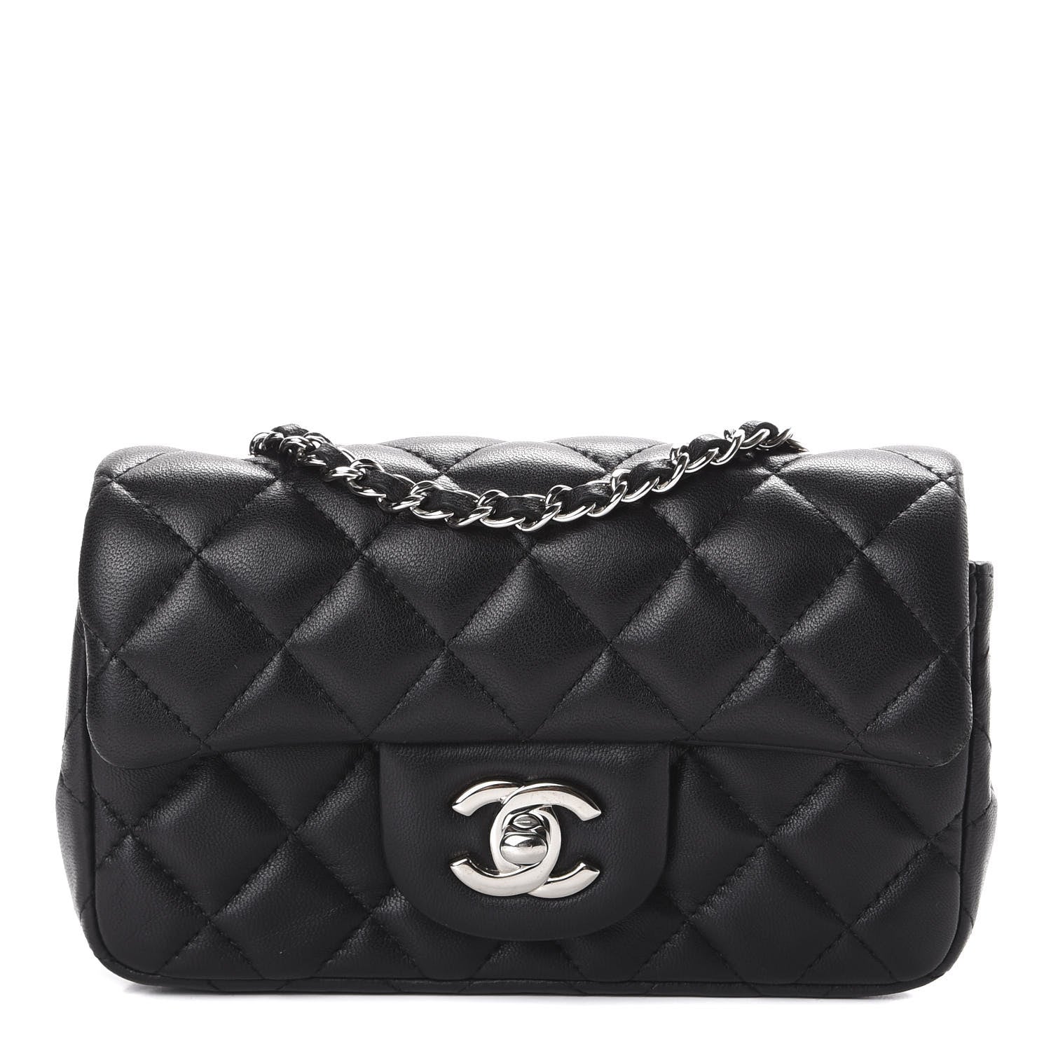 Chanel Lambskin Quilted Extra Mini Rectangular Flap Black 1 of 10
