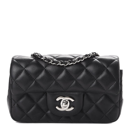Chanel Lambskin Quilted Extra Mini Rectangular Flap Black 1 of 10