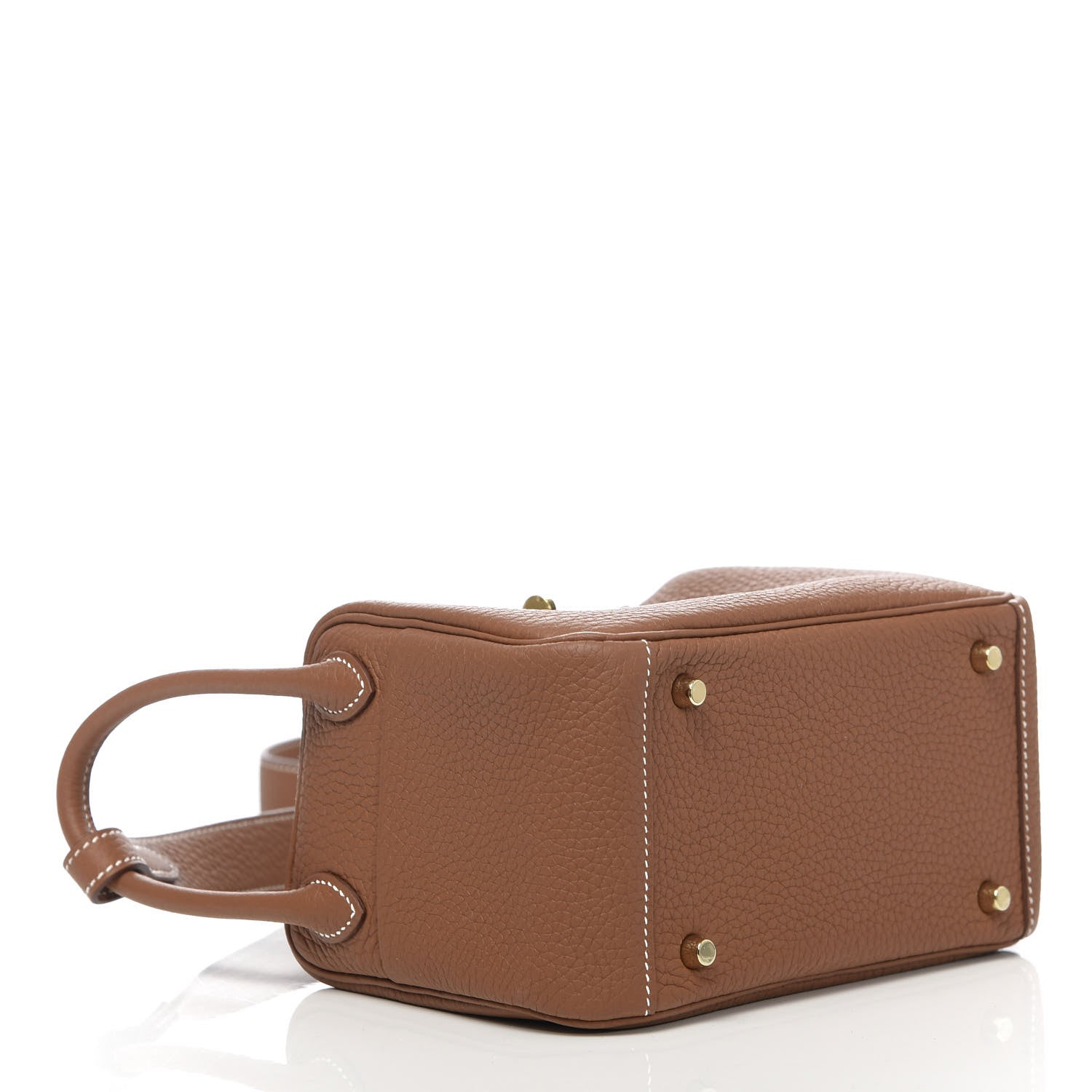 Hermes Taurillon Clemence Mini Lindy 20 Gold 4 of 11