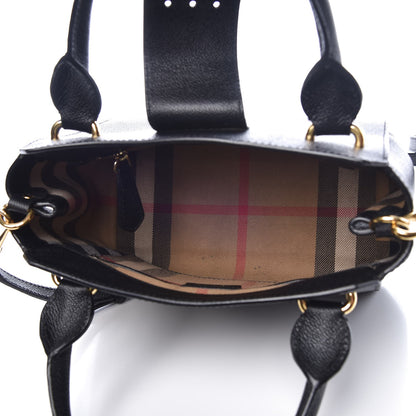 Burberry Soft Grain Calfskin Small Buckle Tote Black 6 of 9