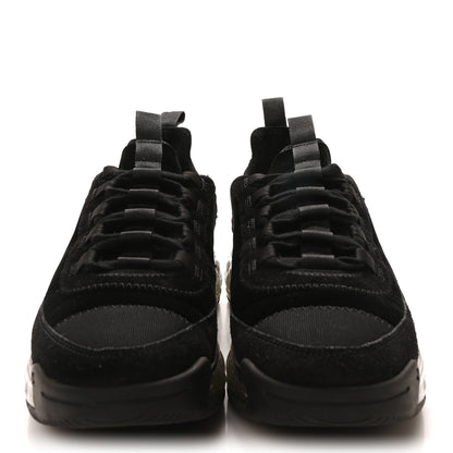 Chanel Suede Calfskin Velvet Grosgrain CC Sneakers 39 Black 3 of 9
