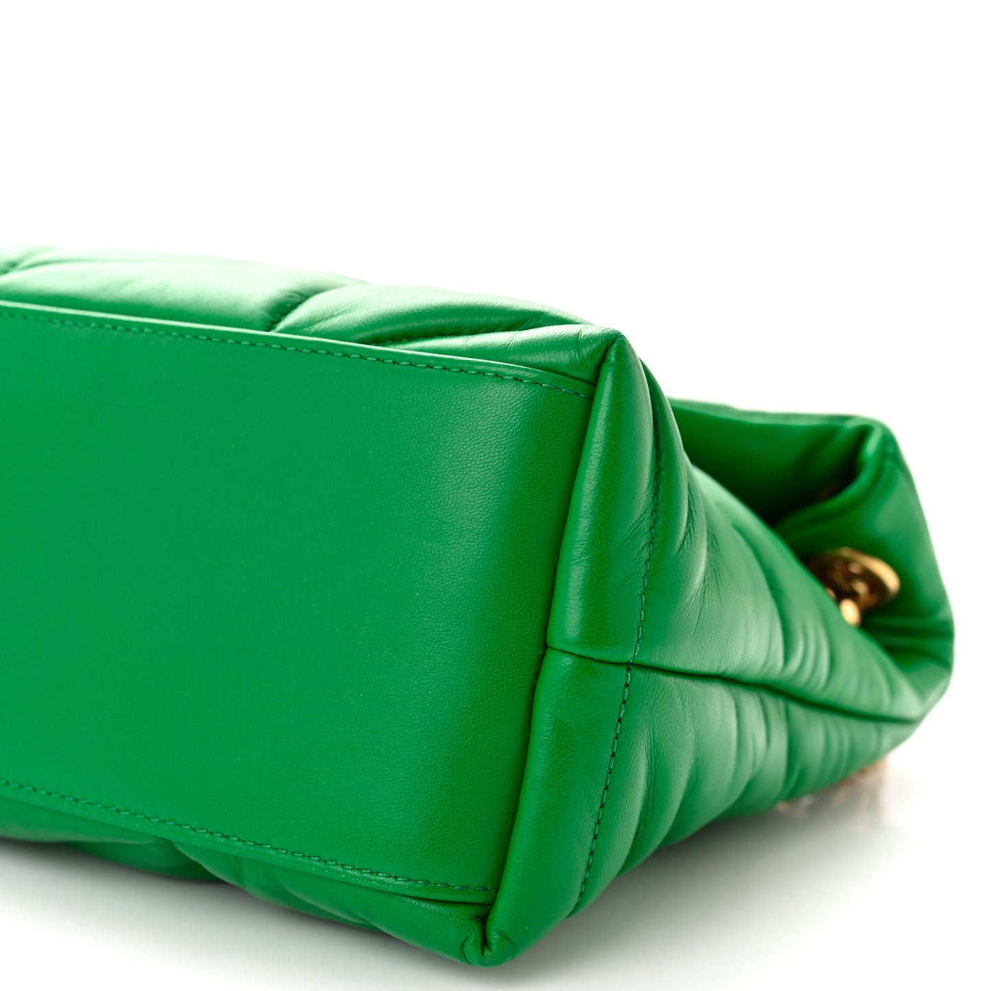 Lambskin Quilted Small Loulou Puffer Monogram Chain Satchel New Vert
