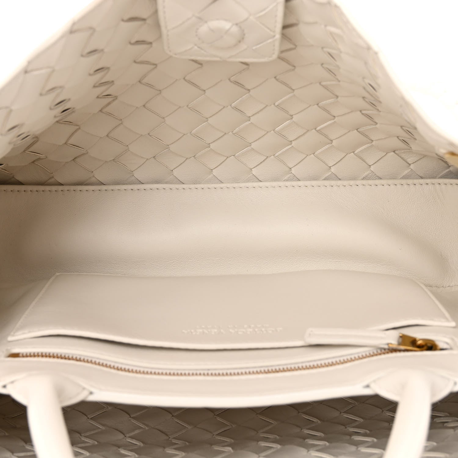 Bottega Veneta Nappa Intrecciato Small East West Andiamo Shoulder Bag White 5 of 13