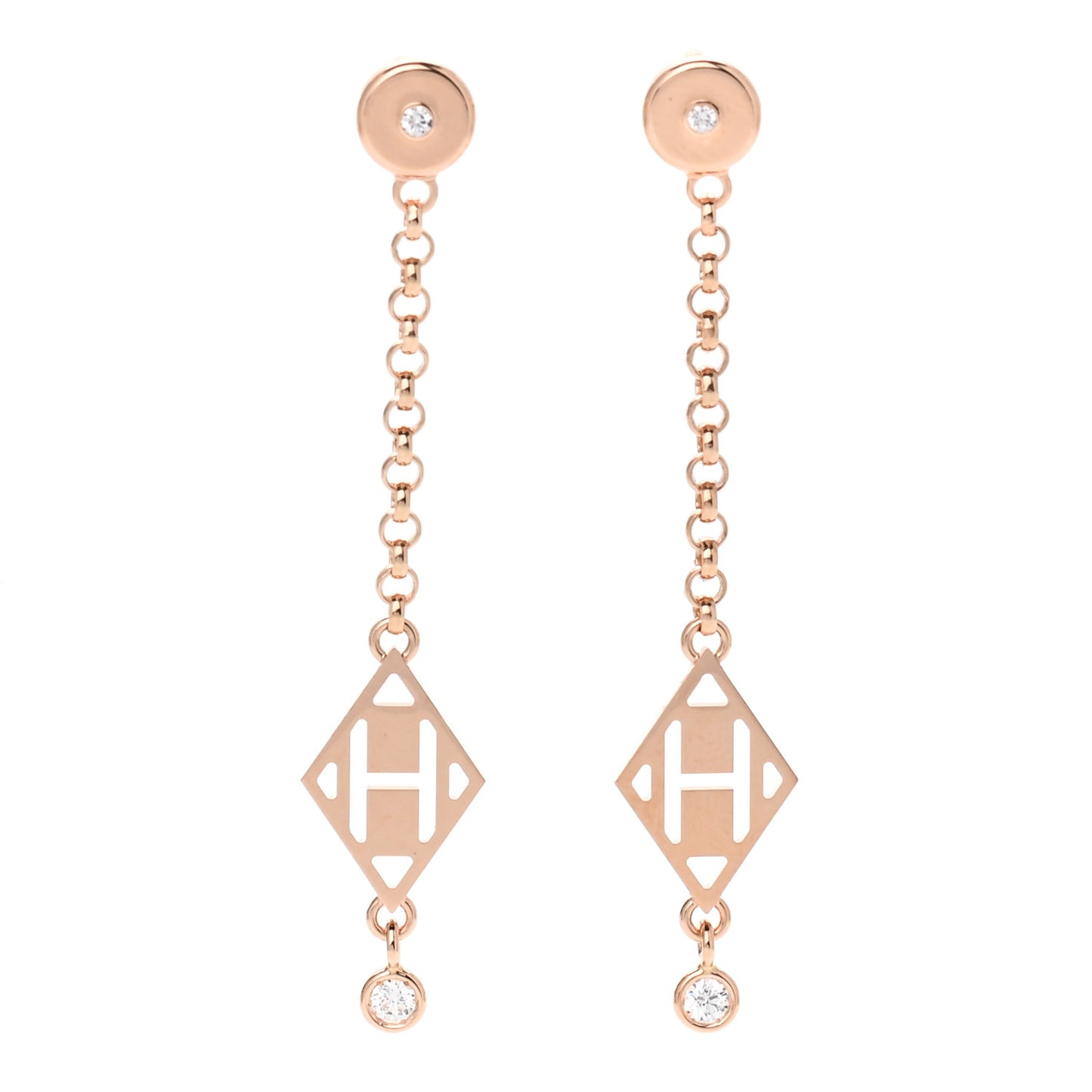 18K Rose Gold Diamond Gambade Earrings