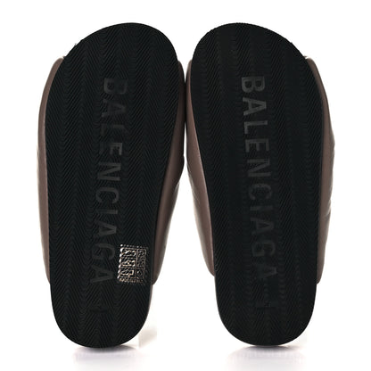 Balenciaga Lambskin Puffy Slide Sandals 36 Mink Grey White 6 of 10